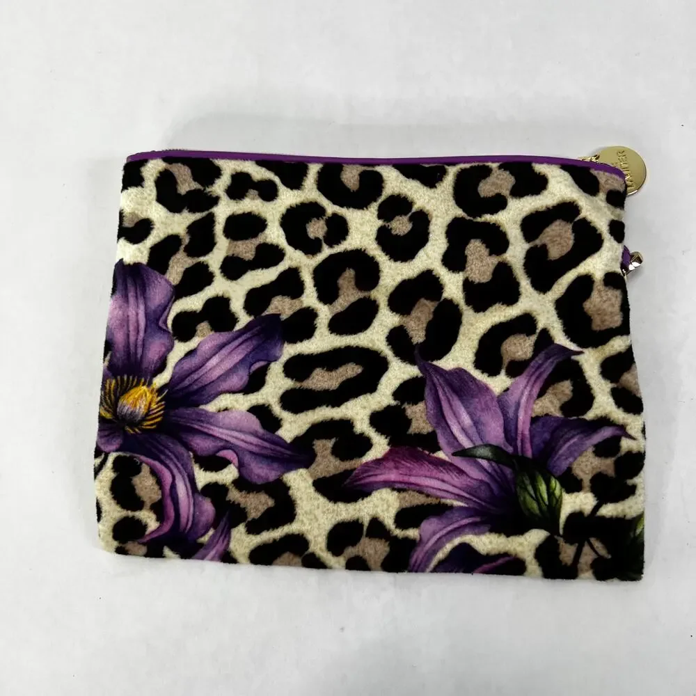 2pc Leaopard Print Dragon Fly Cosmetic Pouches